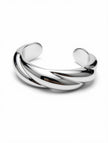 Set Brazaletes Cuffs Escultóricos Plateados