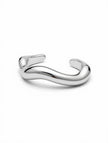 Set Brazaletes Cuffs Escultóricos Plateados