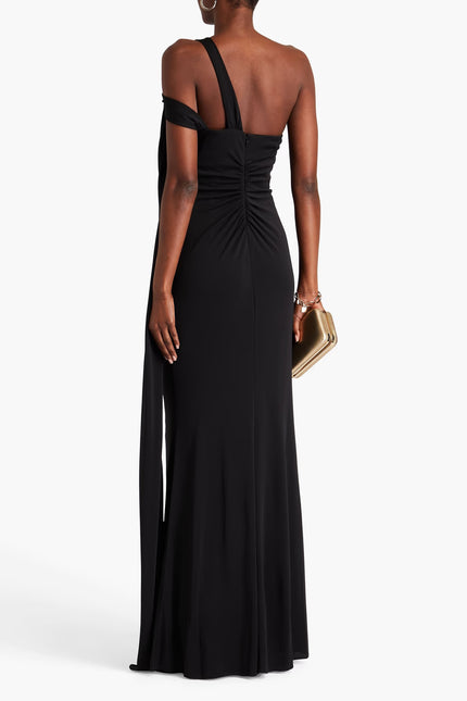 Marchesa Notte One-shoulder ruched Long Dress